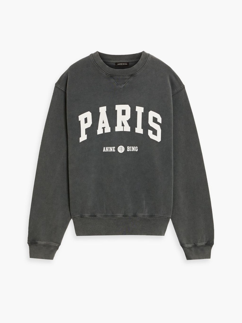 NWT Anine Bing Ramona Paris French-Terry Cotton Sweatshirt Gray XS